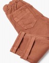 Παντελόνι για αγόρι twill,σκούρο Πορτοκαλί, Slim Fit, 100% βαμβάκι.
