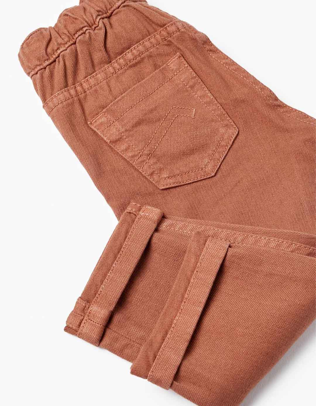 Παντελόνι για αγόρι twill,σκούρο Πορτοκαλί, Slim Fit, 100% βαμβάκι.