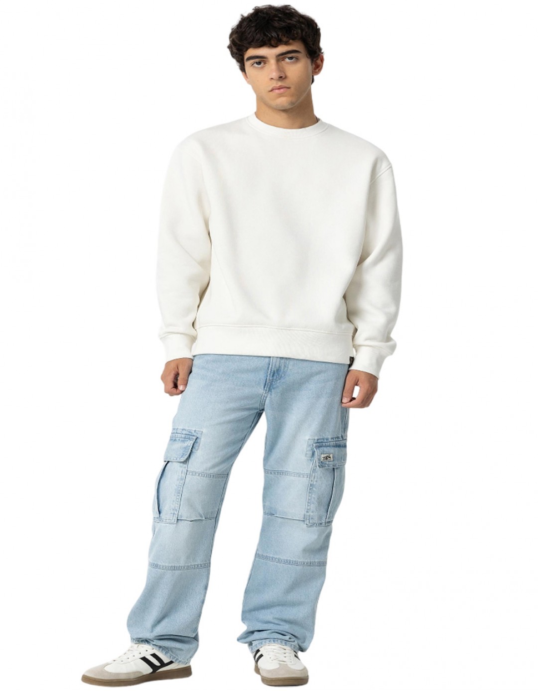 Παιδικό φαρδύ παντελόνι τζιν cargo για αγόρι, μπλε, Regular Fit, 100%βαμβάκι.