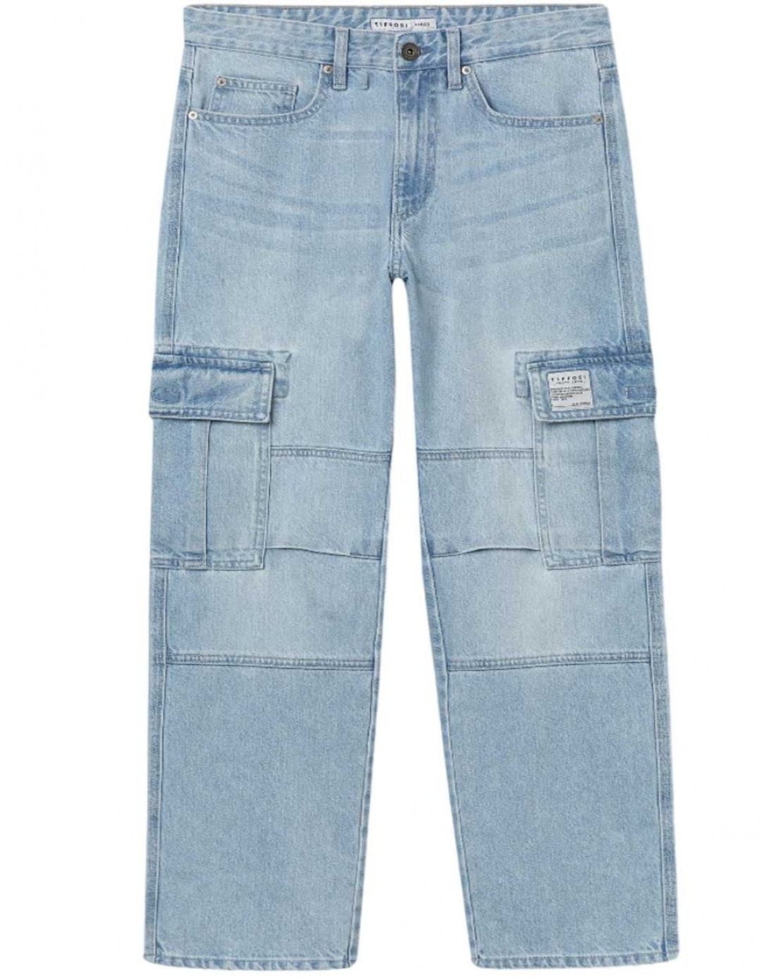 Παιδικό φαρδύ παντελόνι τζιν cargo για αγόρι, μπλε, Regular Fit, 100%βαμβάκι. Παιδικό φαρδύ παντελόνι τζιν cargo για αγόρι, μπλε, Regular Fit, 100%βαμβάκι.