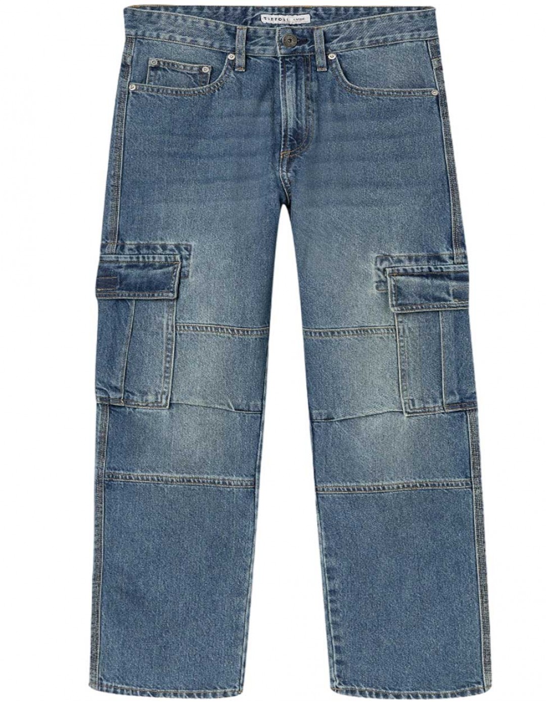 Παιδικό φαρδύ παντελόνι τζιν cargo για αγόρι, μπλε, Regular Fit, 100%βαμβάκι. Παιδικό φαρδύ παντελόνι τζιν cargo για αγόρι, μπλε, Regular Fit, 100%βαμβάκι.