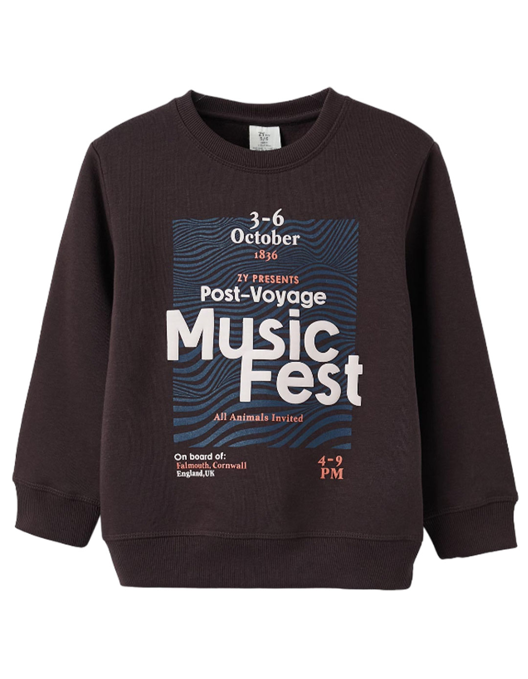 Μπούζα φούτερ για αγόρι, μολυβί, Slim Fit, 40% βαμβάκι, 60% πολυεστέρας.