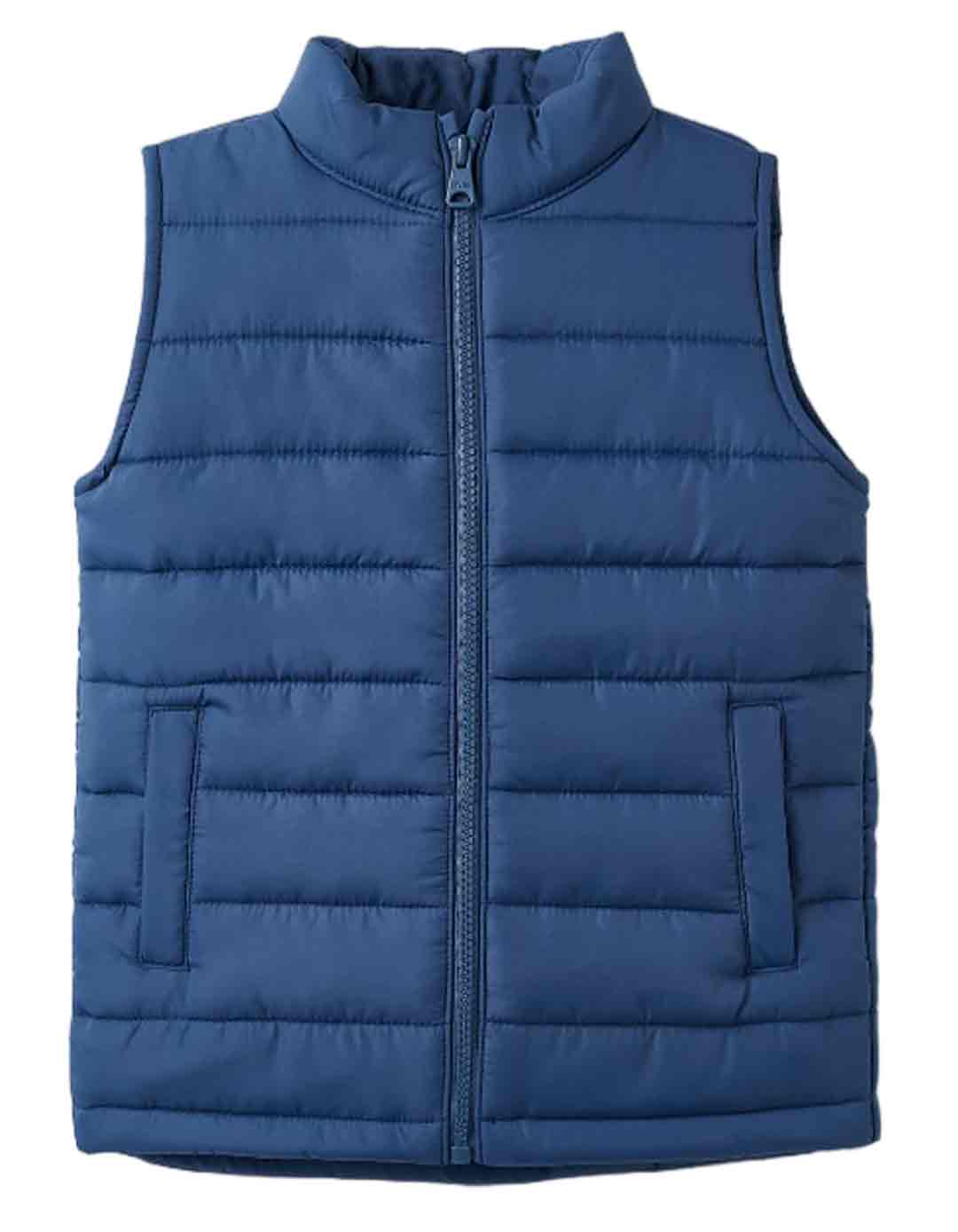 Παιδικό αμάνικο μπουφάν για αγόρι, μπλε, Slim Fit, 100% πολυεστέρας.