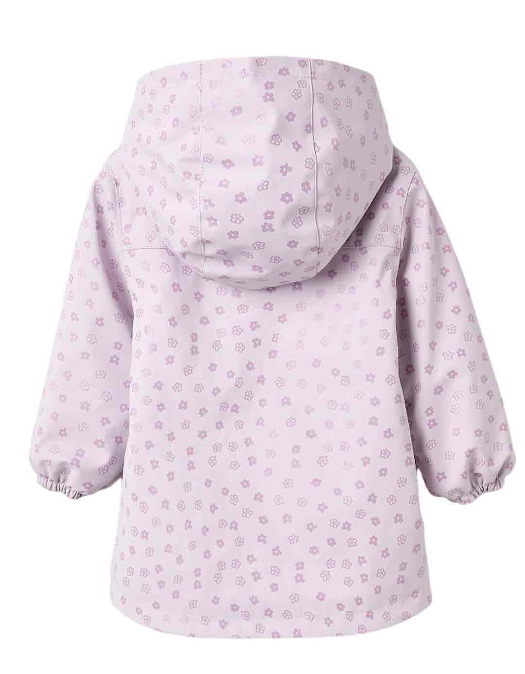 Μπουφάν κορίτσι Zippy λιλά 9-36 μηνών για τον χειμώνα  Παιδικό μπουφάν λιλά με λουλουδάτο μοτίβο για κορίτσια 9-36 μηνών