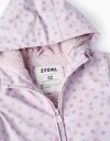 Μπουφάν κορίτσι Zippy λιλά 9-36 μηνών για τον χειμώνα  Παιδικό μπουφάν λιλά με λουλουδάτο μοτίβο για κορίτσια 9-36 μηνών