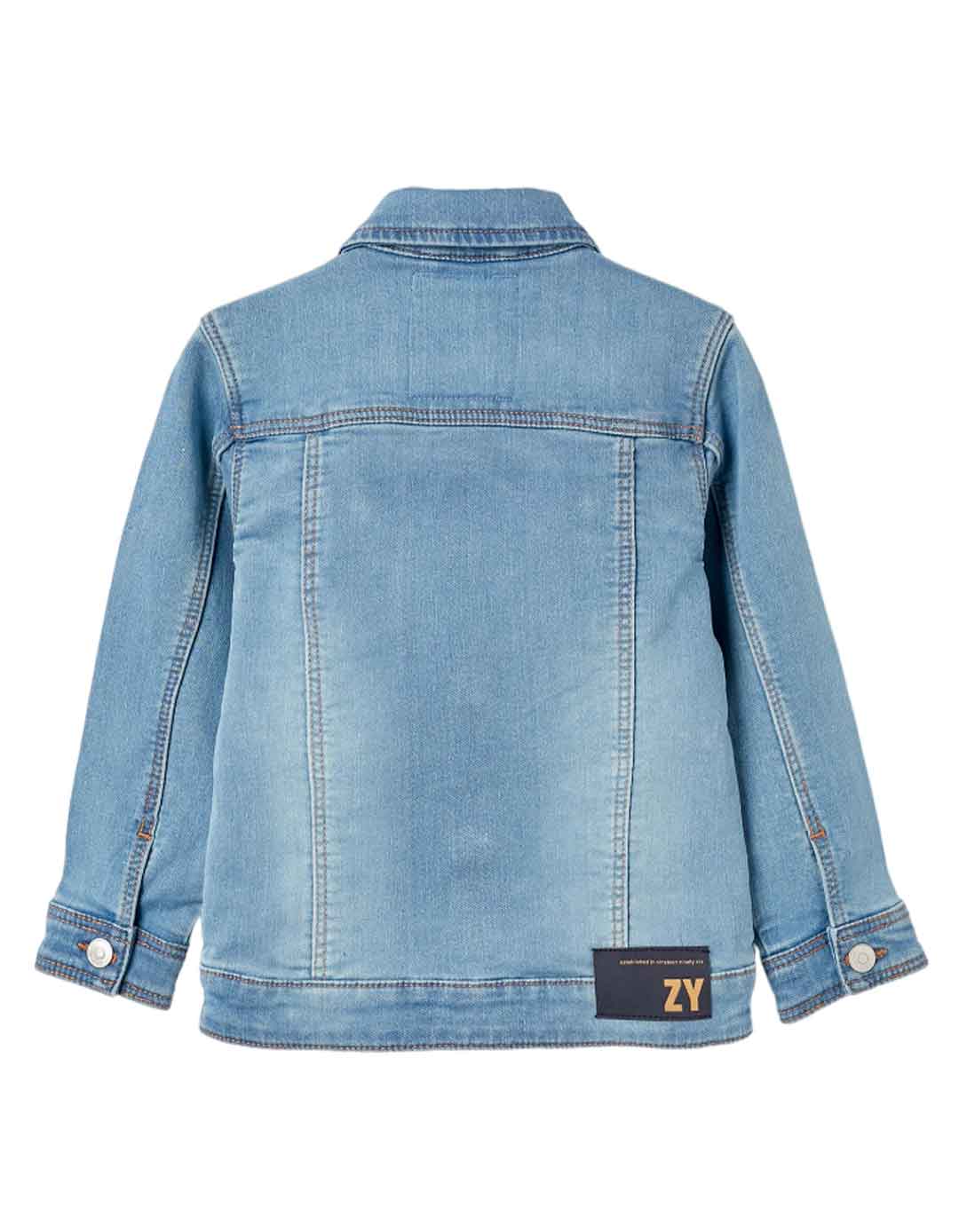 Παιδικό τζιν μπουφάν για αγόρι, μπλε, Slim Fit, 83% βαμβάκι, 16% πολυεστέρας, 1% ελαστάνη.