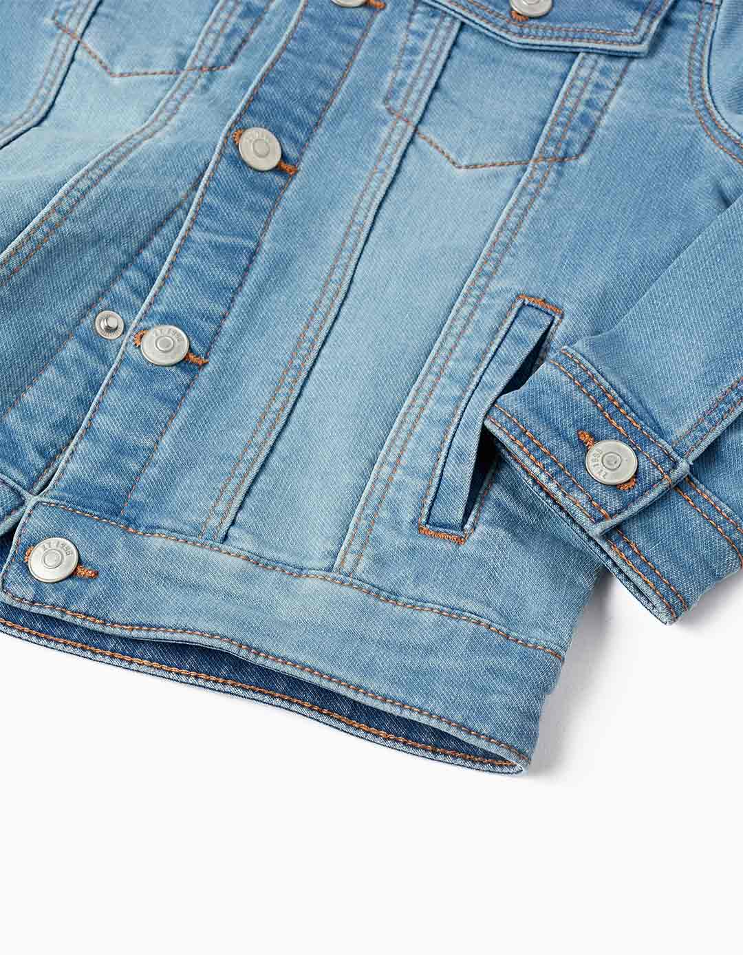 Παιδικό τζιν μπουφάν για αγόρι, μπλε, Slim Fit, 83% βαμβάκι, 16% πολυεστέρας, 1% ελαστάνη.