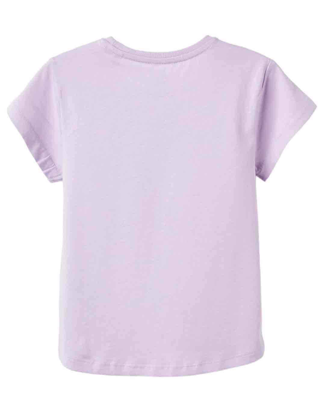  Δύο μπλουζάκια για κορίτσι, λευκό/μωβ, Slim Fit, 100% βαμβάκι.