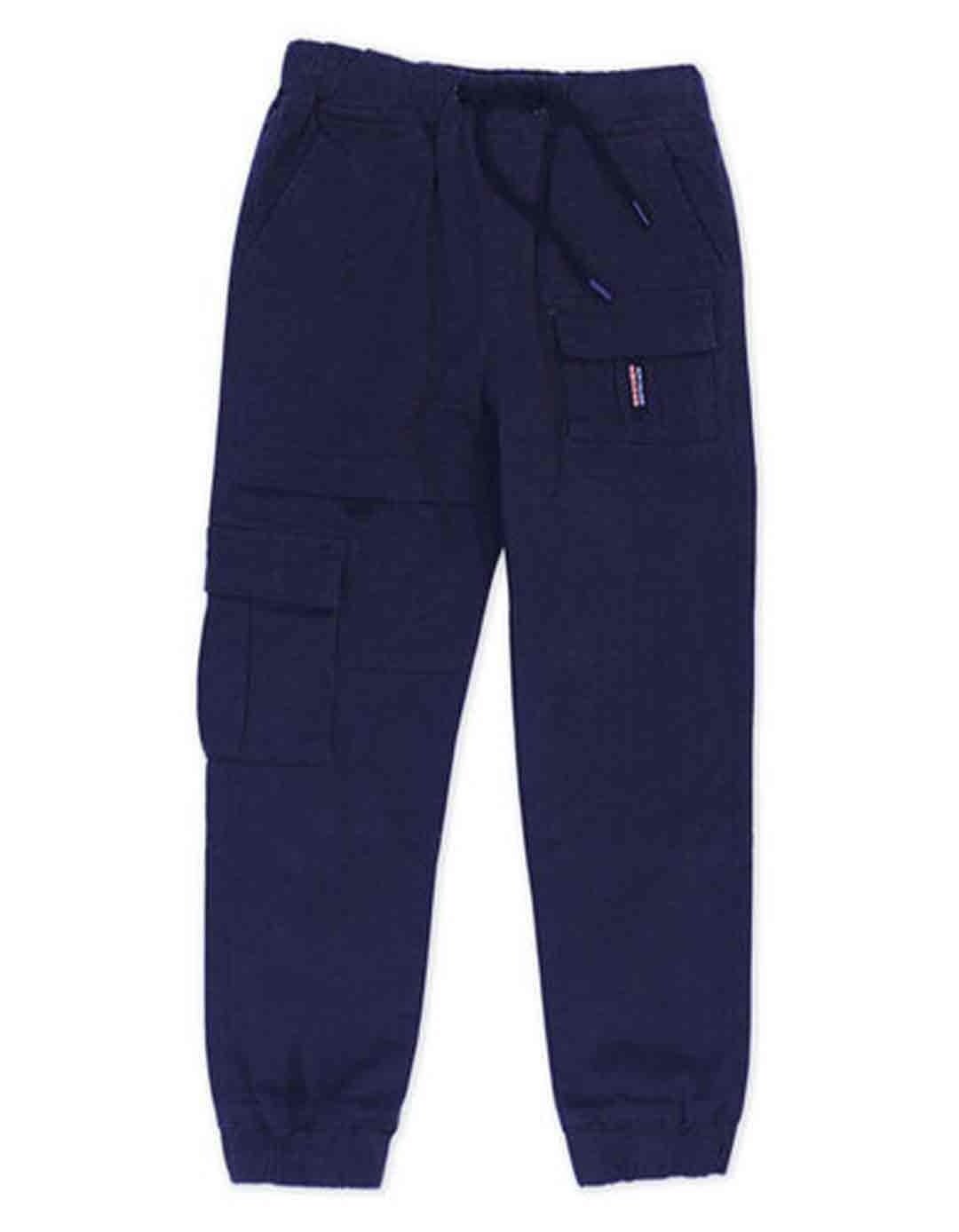 Παιδικό παντελόνι cargo για αγόρι μπλε, Slim Fit, 98%βαμβάκι, 2% ελαστάνη.