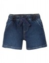 Παιδικό τζιν σορτς για αγόρι, σκούρο μπλε, με λάστιχο και κορδόνι στη μέση,slim Fit, 100% βαμβάκι.