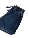 Παιδικό τζιν σορτς για αγόρι, σκούρο μπλε, με λάστιχο και κορδόνι στη μέση,slim Fit, 100% βαμβάκι.