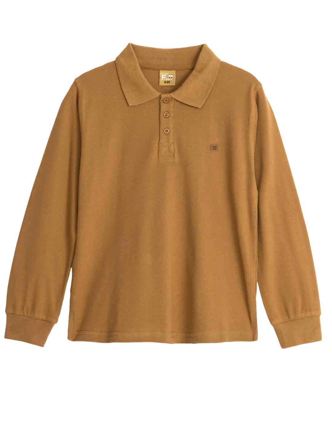 Παιδική μακρυμάνικη μπλούζα για αγόρι, καφέ, Regular Fit, 100% βαμβάκι.