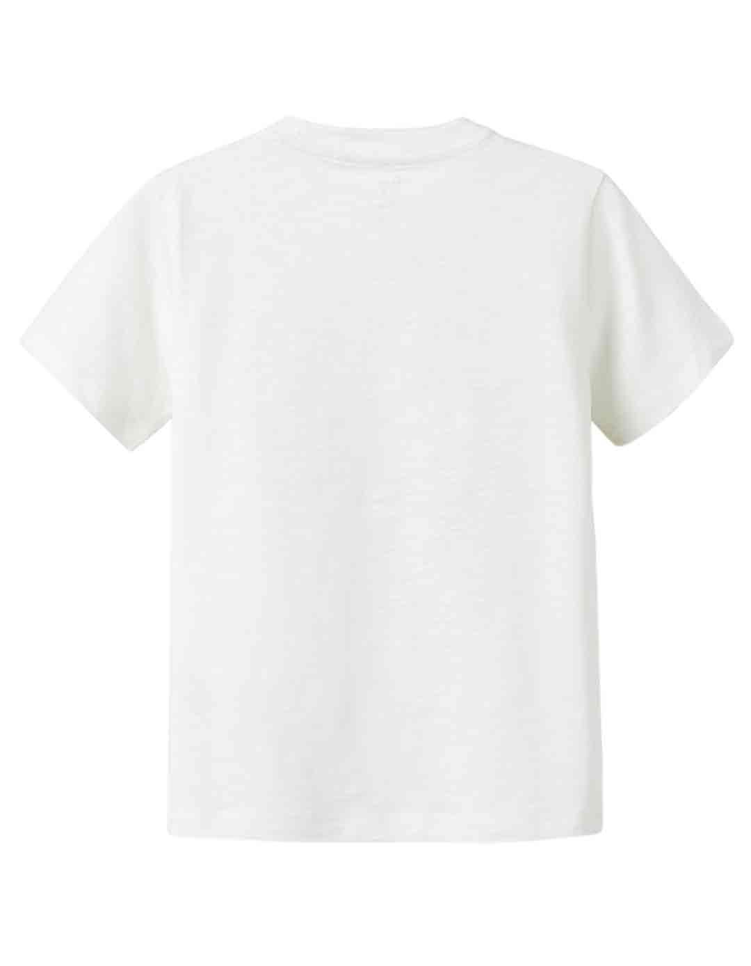 Παιδική κοντομάνική μπλούζα για αγόρι, slim fit, εκρού, 100% βαμβάκι.