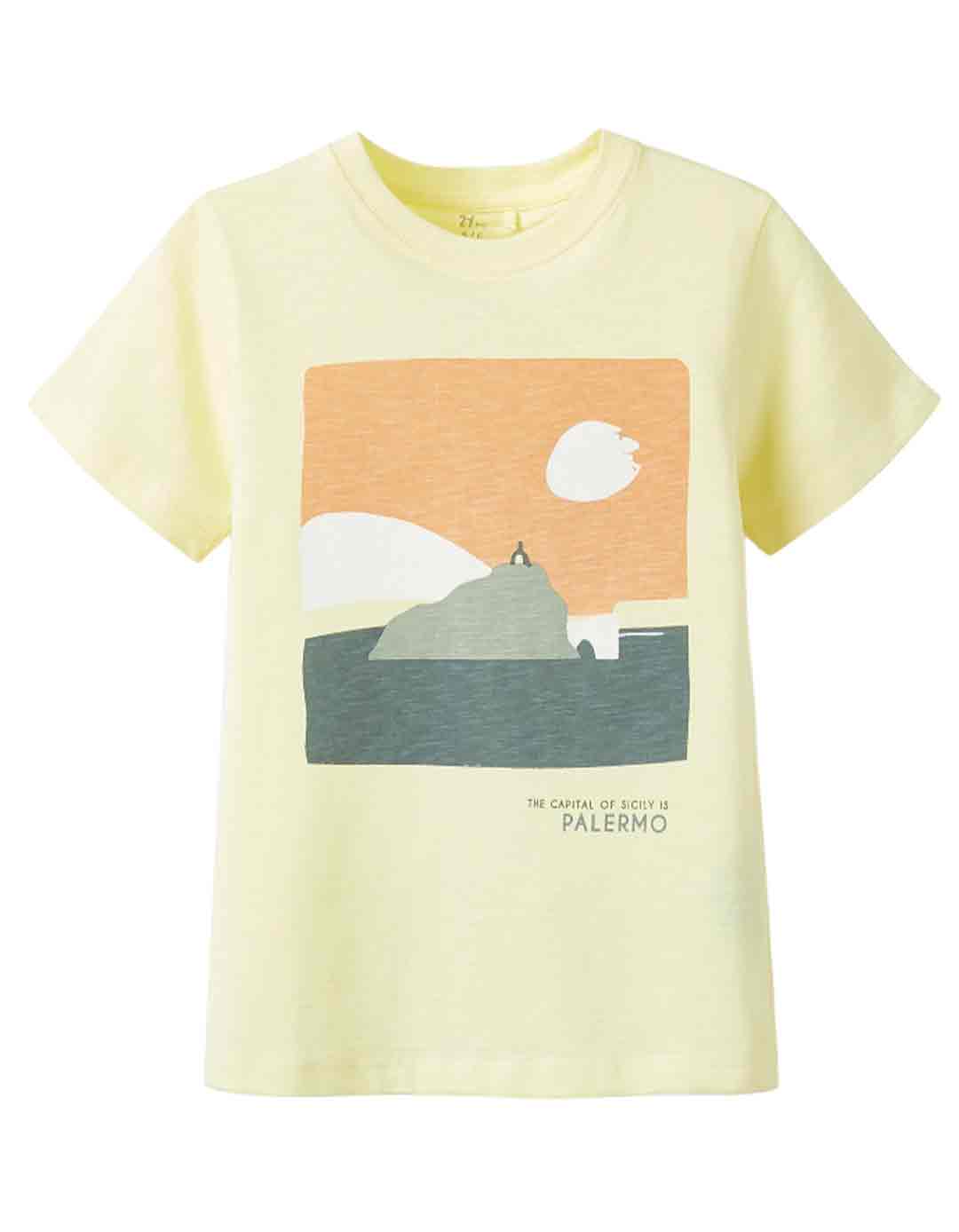 Παιδική κοντομάνική μπλούζα για αγόρι, slim fit, κιτρινό, 100% βαμβάκι. Παιδική κοντομάνική μπλούζα για αγόρι, slim fit, κιτρινό, 100% βαμβάκι.