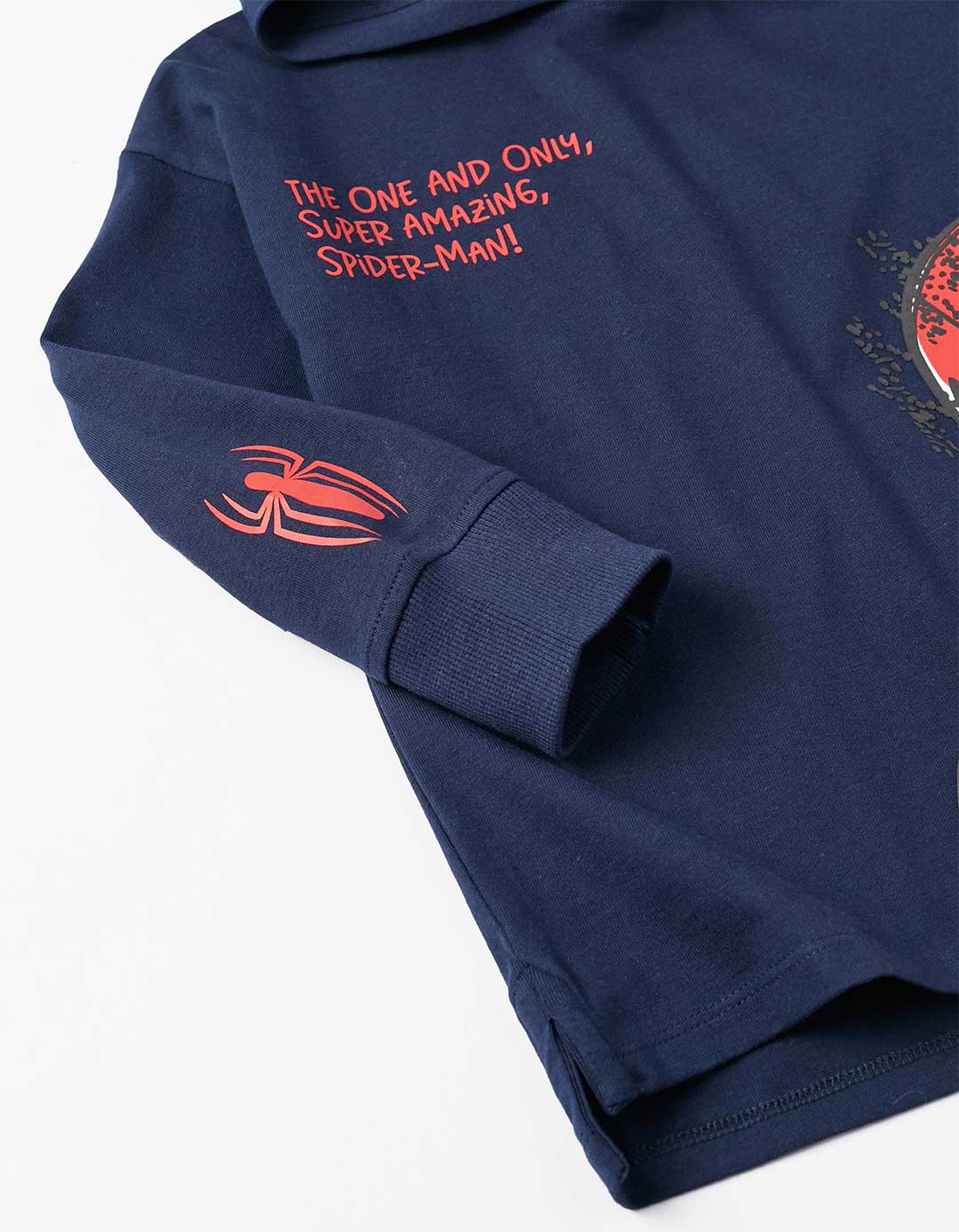 Παιδικό μακρυμάνικό μπλουζάκι με κουκούλα για αγόρι ''SPIDER-MAN'',μπλε, Slim Fit, 100% βαμβάκι.