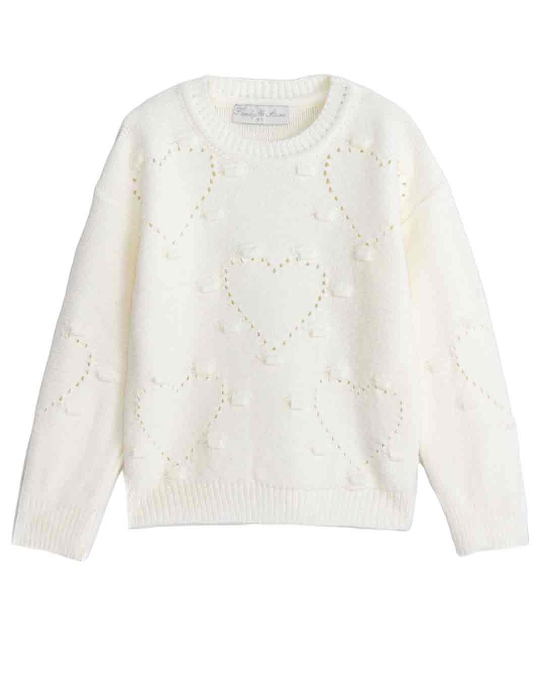 Μπλούζα πλεκτή  για κορίτσι σε χρώμα λευκό, Regular Fit, 85% ακρυλικό, 15% ελαστάνη.
