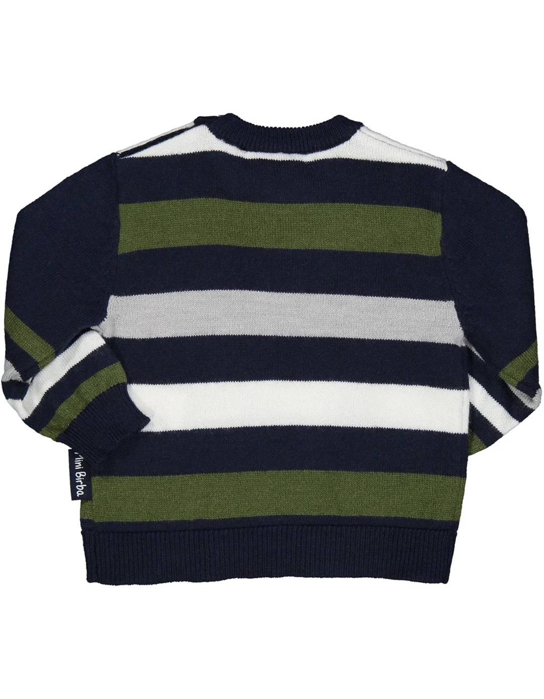 Παιδικό ριγέ πλεκτό μπλουζάκι Birba μπλε πράσινο λευκό για αγόρι