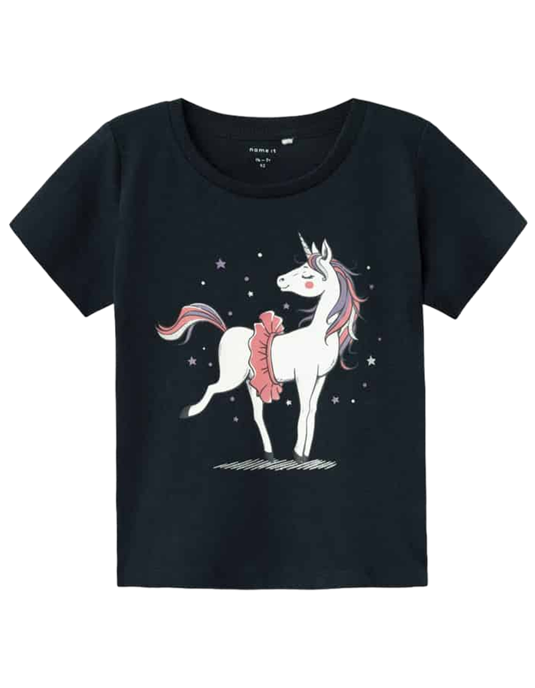 Παιδική μπλούζα κοντομάνικη για κορίτσι, μπλε, Regular Fit, 100% βαμβάκι.