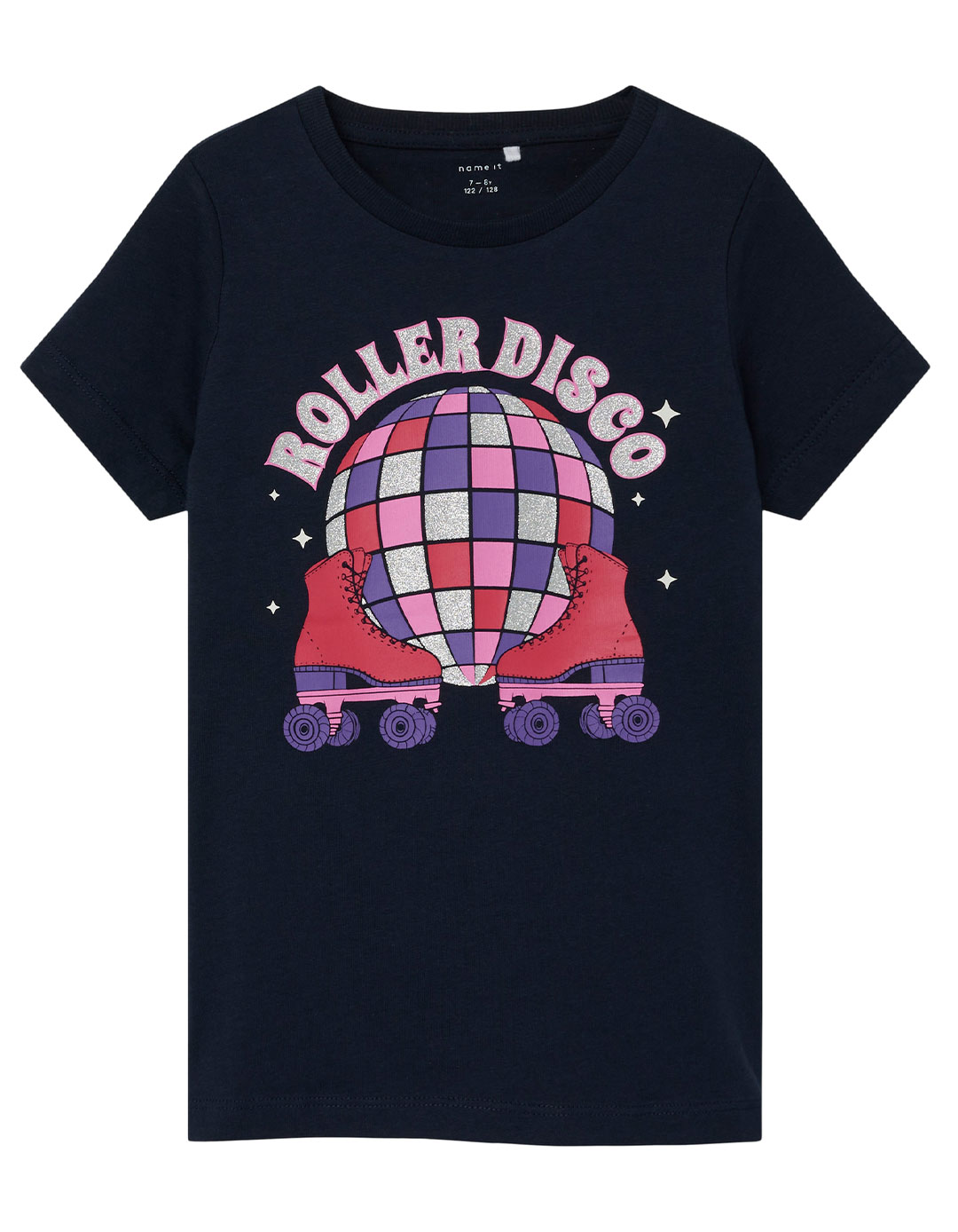 Παιδική μπλούζα κοντομάνικη για κορίτσι, μπλε, Regular Fit, 100% βαμβάκι. Παιδική μπλούζα κοντομάνικη για κορίτσι, μπλε, Regular Fit, 100% βαμβάκι.