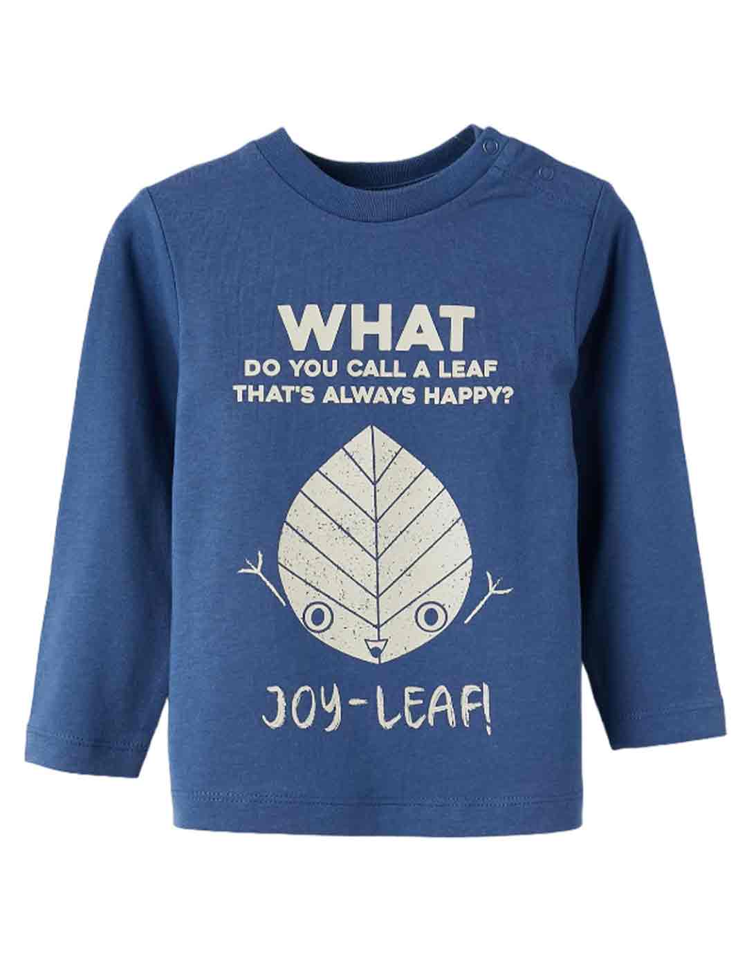 Παιδική μπλούζα μακρυμάνικη για αγόρι, μπλε, Slim Fit, 100% βαμβάκι.