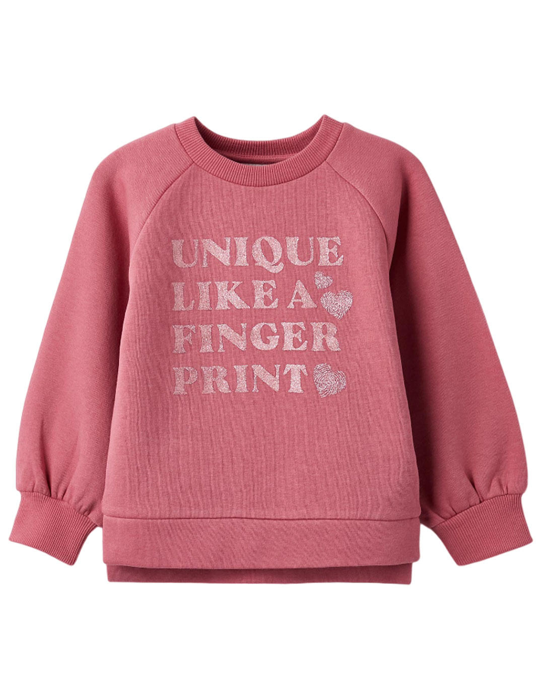 Παιδικό φούτερ για κορίτσι, ροζ, Slim Fit, 40% βαμβάκι, 60% πολυεστέρας.