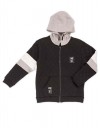Μπουφανοζακέτα φούτερ για αγόρι με εσωτερική επένδυση μαύρη, Regular Fit, 100% βαμβάκι.