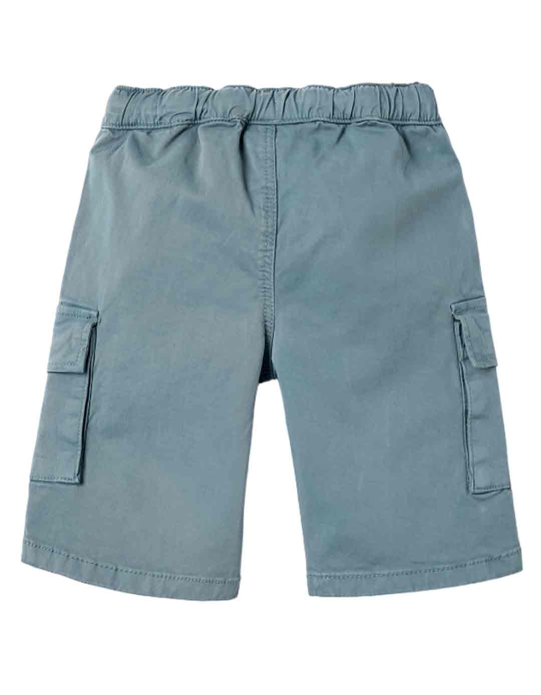 Παιδική βερμούδα cargo για αγόρι, πετρόλ, Slim Fit, 98% βαμβάκι, 2% ελαστάνη.