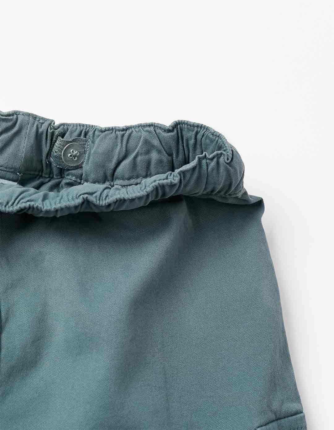 Παιδική βερμούδα cargo για αγόρι, πετρόλ, Slim Fit, 98% βαμβάκι, 2% ελαστάνη.