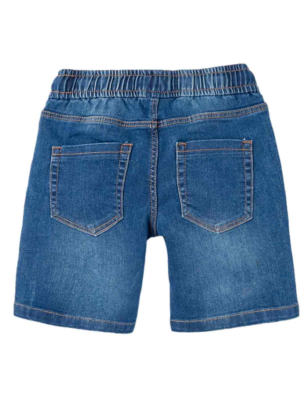 Παιδικό τζιν βερμούδα για αγόρι, μπλε, Slim Fit, 82% βαμβάκι, 17% πολυεστέρας, 1% ελαστάνη.