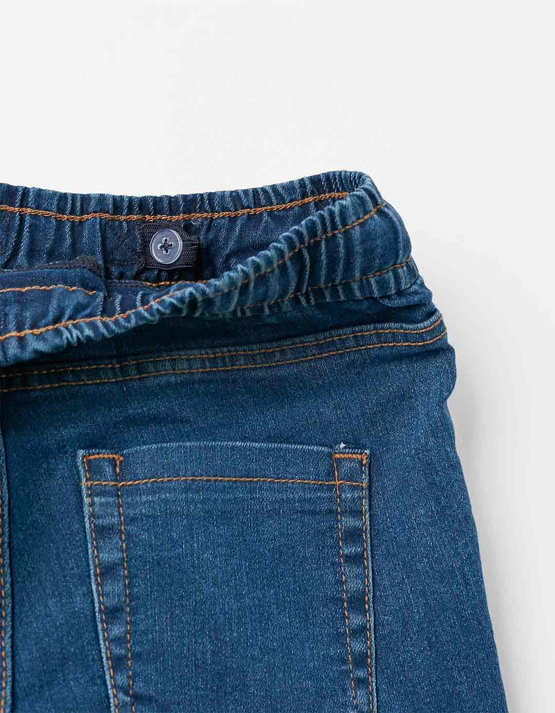 Παιδικό τζιν βερμούδα για αγόρι, μπλε, Slim Fit, 82% βαμβάκι, 17% πολυεστέρας, 1% ελαστάνη.