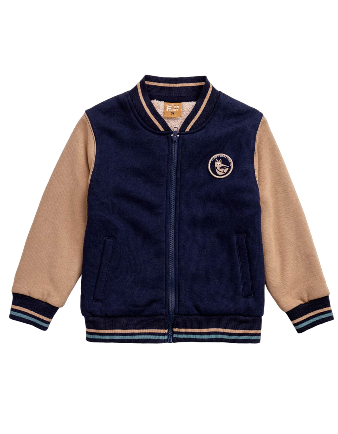 Παιδική ζακέτα φούτερ με προβατάκι σε χρώμα μπλέ, Regular Fit, 100% βαμβάκι. Παιδική ζακέτα φούτερ με προβατάκι σε χρώμα μπλέ, Regular Fit, 100% βαμβάκι.