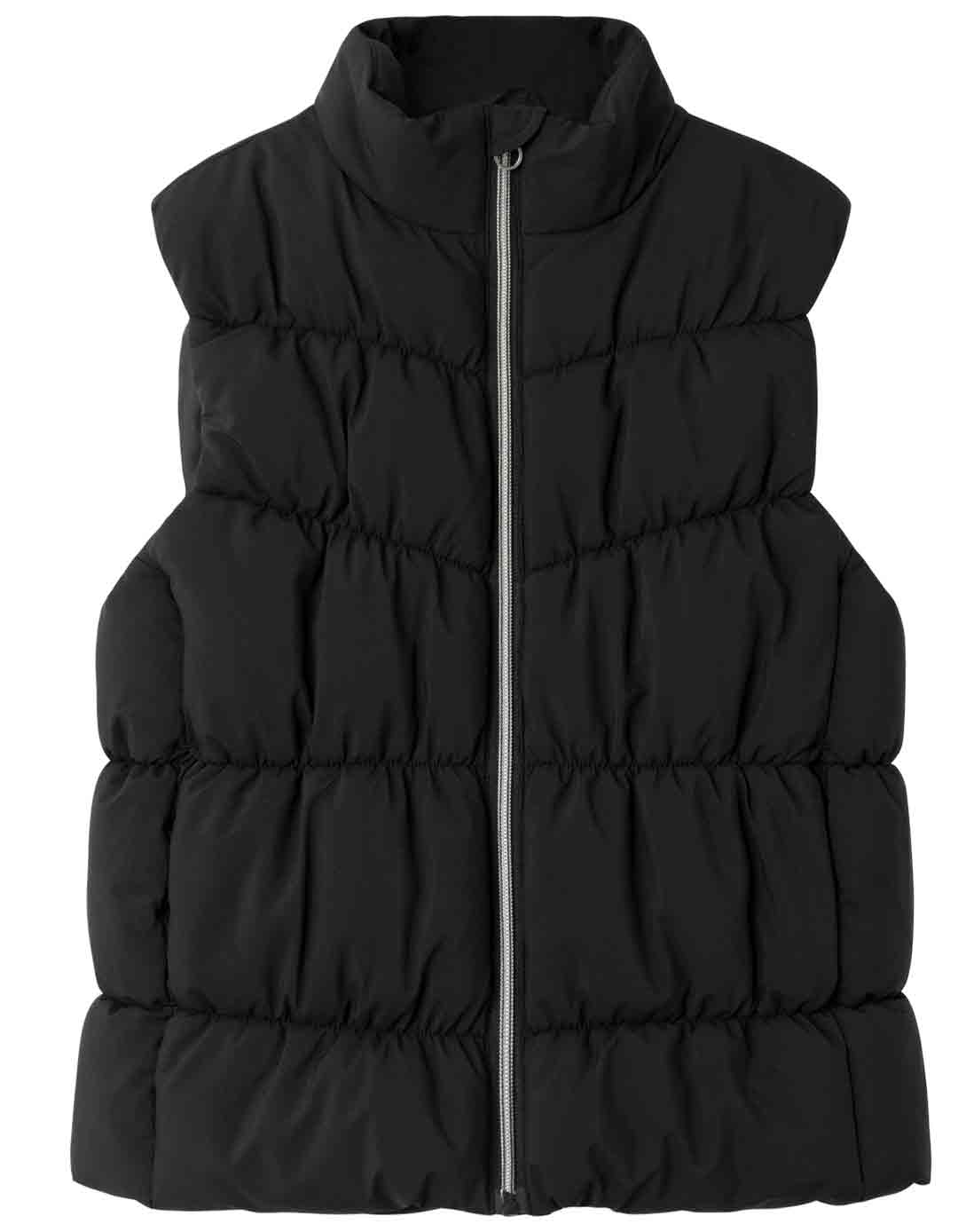 Αμάνικο μπουφάν Name it κορίτσι, μαύρο Regular Fit, 100% Πολυεστέρας.