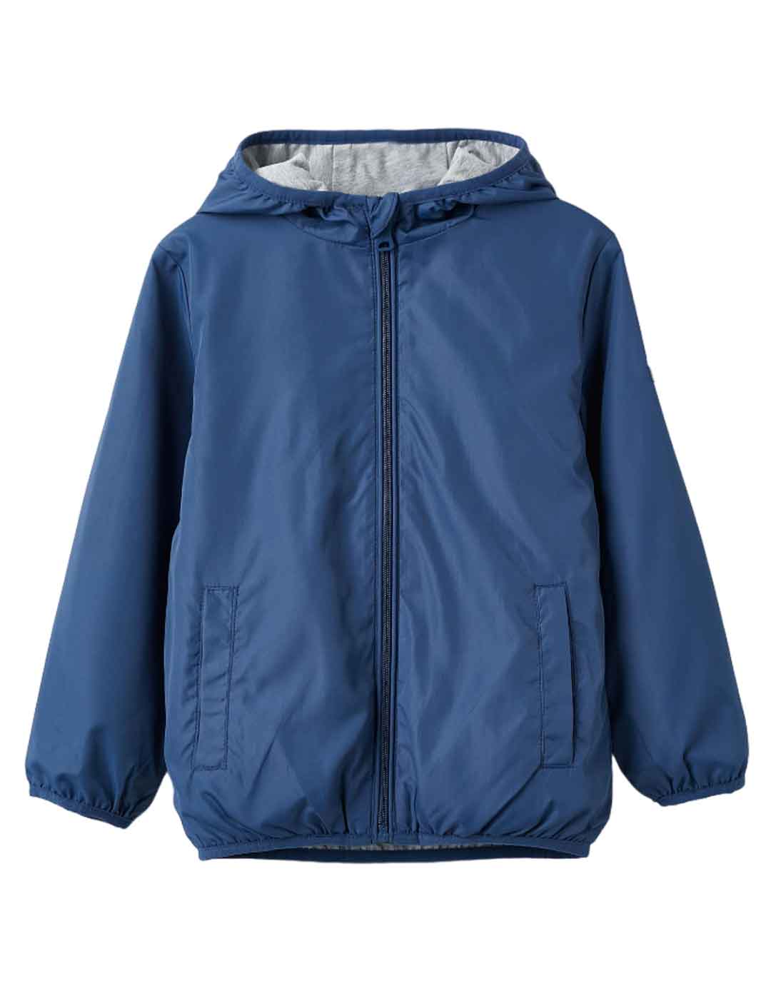  Παιδικό αντιανεμικό μπουφάν με κουκούλα για αγόρι, ρουά, Slim Fit, 100% πολυαμίδιο.