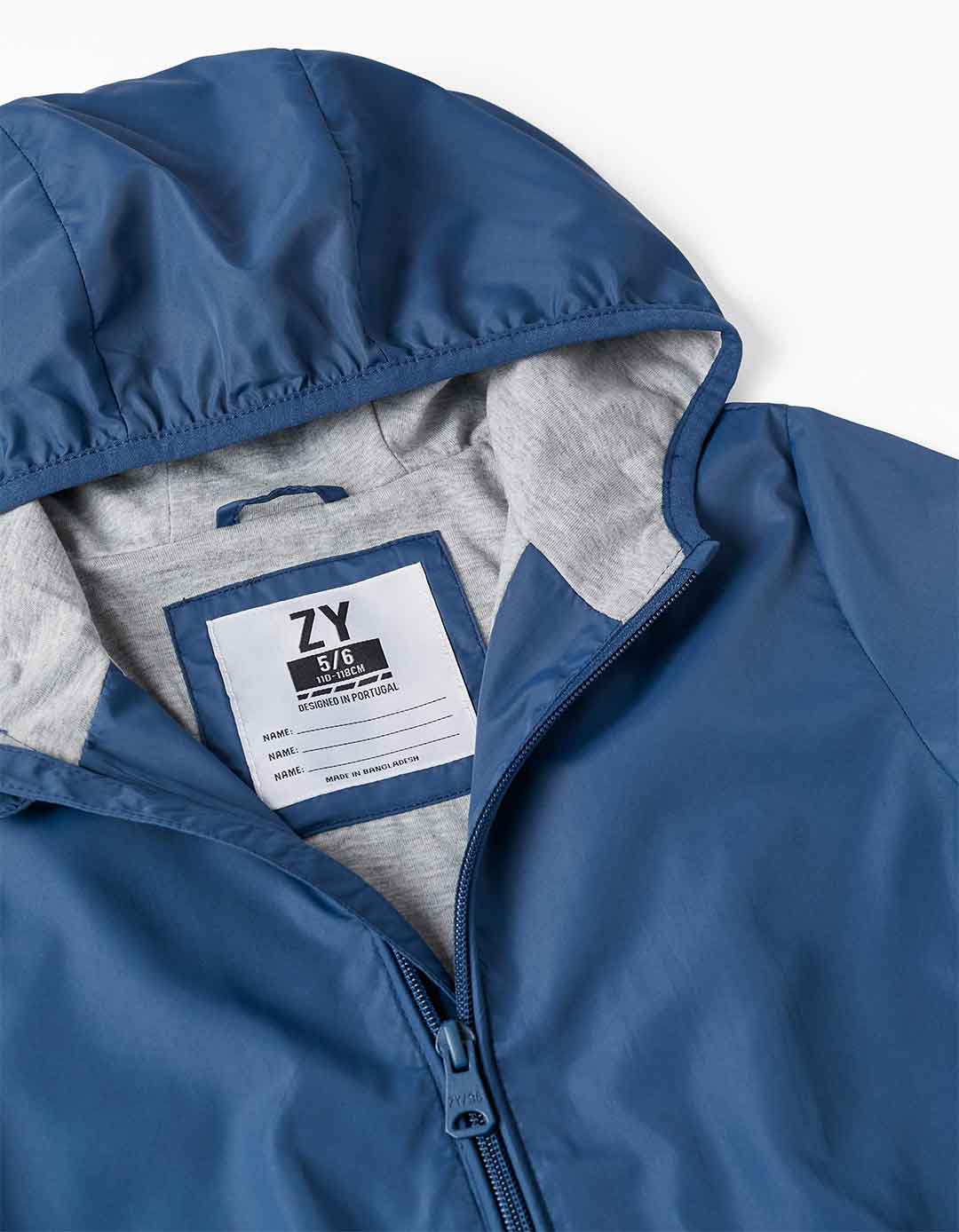  Παιδικό αντιανεμικό μπουφάν με κουκούλα για αγόρι, ρουά, Slim Fit, 100% πολυαμίδιο.