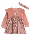 Βρεφικό φόρεμα για κορίτσι ,σομόν ροζ, Regular Fit, 95% βαμβάκι, 5% πολυεστέρας.