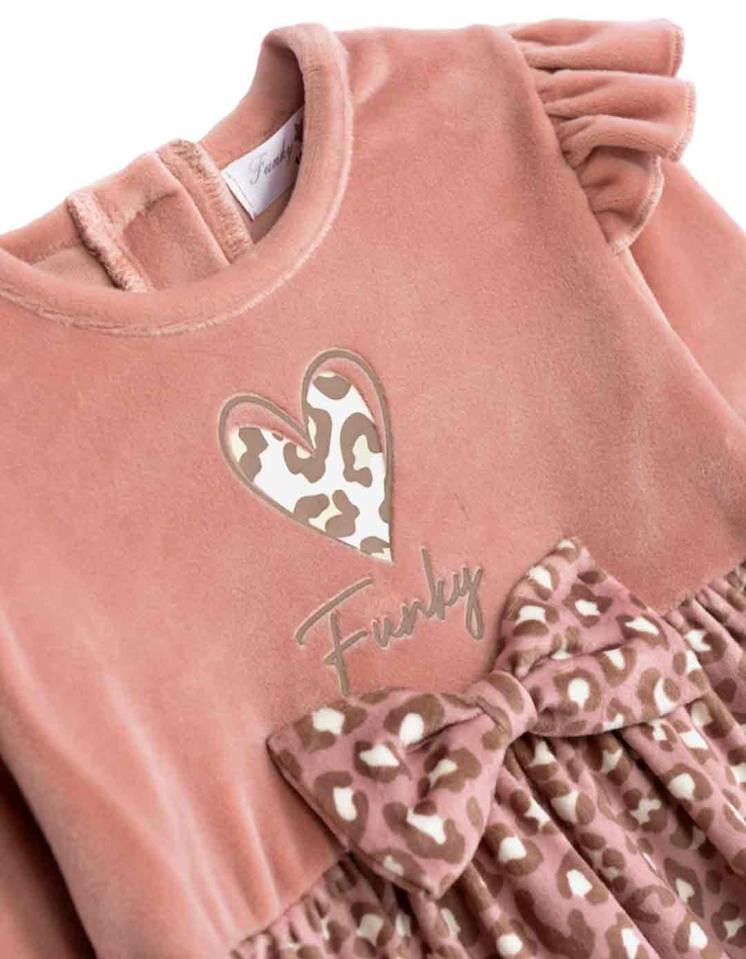 Βρεφικό φόρεμα για κορίτσι ,σομόν ροζ, Regular Fit, 95% βαμβάκι, 5% πολυεστέρας.