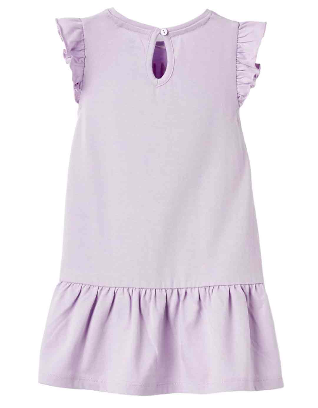 Παιδικό φόρεμα με βολάν, μωβ , 100% βαμβάκι,Regular Fit .