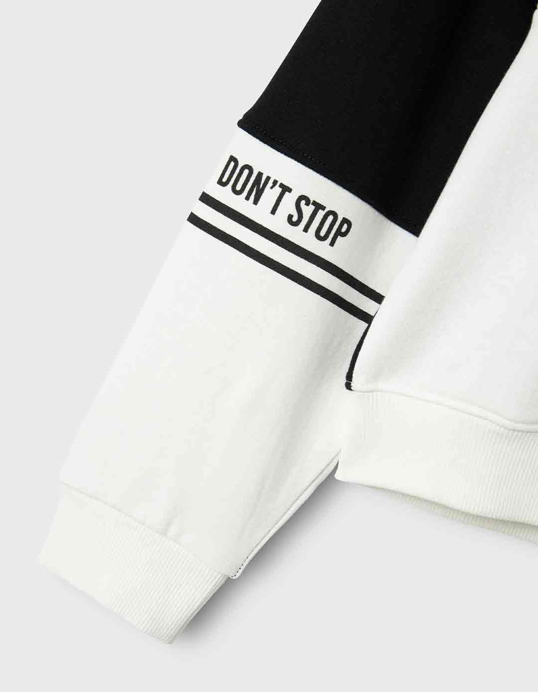 Φούτερ NAME IT για κορίτσι 8-14 ετών μαύρο-λευκό με κουκούλα Παιδικό φούτερ για κορίτσι με κουκούλα σε μαύρο και λευκό χρώμα