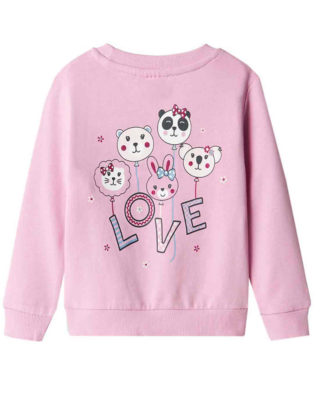 Φούτερ κορίτσι ροζ με στάμπα LOVE