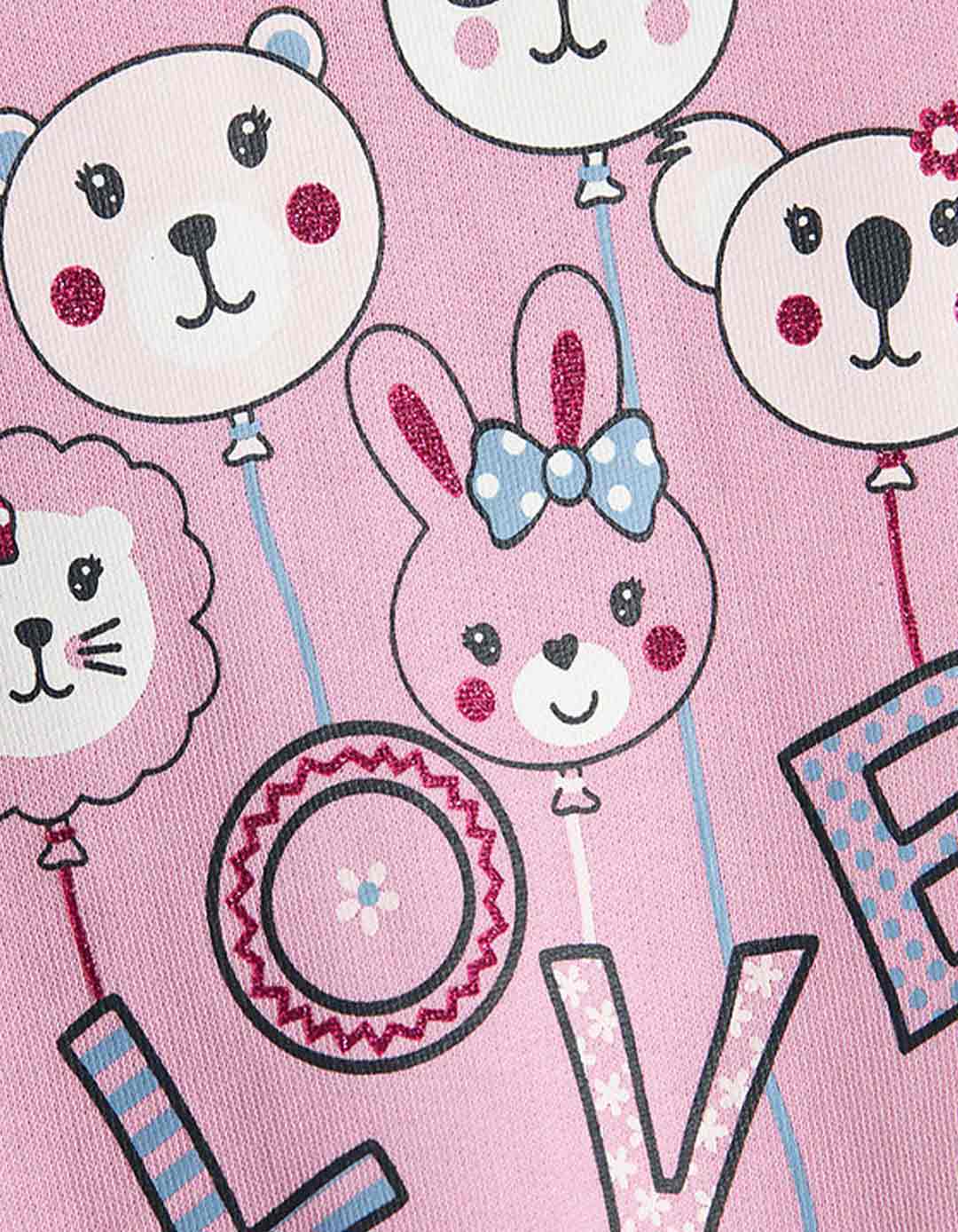 Φούτερ κορίτσι ροζ με στάμπα LOVE