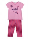 Παιδικό σετ για κορίτσι με μπλούζα και κολάν, ροζ-φούξια, Regular Fit, 100% βαμβάκι. Παιδικό σετ για κορίτσι με μπλούζα και κολάν, ροζ-φούξια, Regular Fit, 100% βαμβάκι.