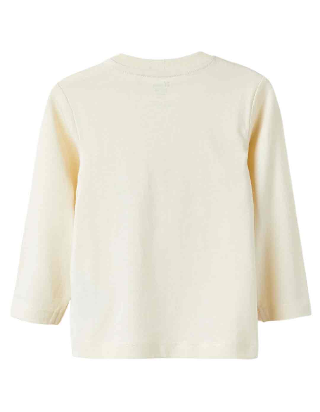 Παιδικό μακρυμάνικό μπλουζάκι για αγόρι, μπεζ, Slim Fit, 100% βαμβάκι.