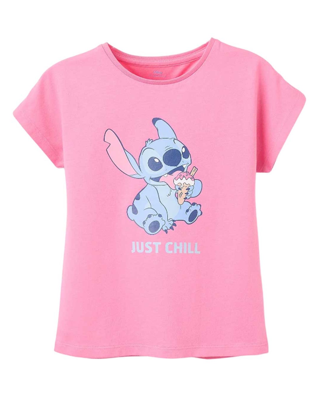 Παιδική Μπλούζα Κοντομάνικη Ροζ Disney Stitch για Κορίτσια – Slim Fit