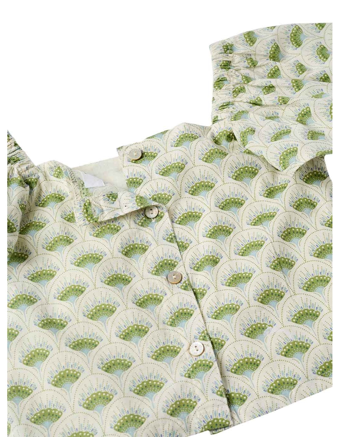 Παιδικό μπλουζάκι Zippy για κορίτσι με βεντάλιες Μπλουζάκι με φουσκωτά μανίκια και μοτίβο για κορίτσι