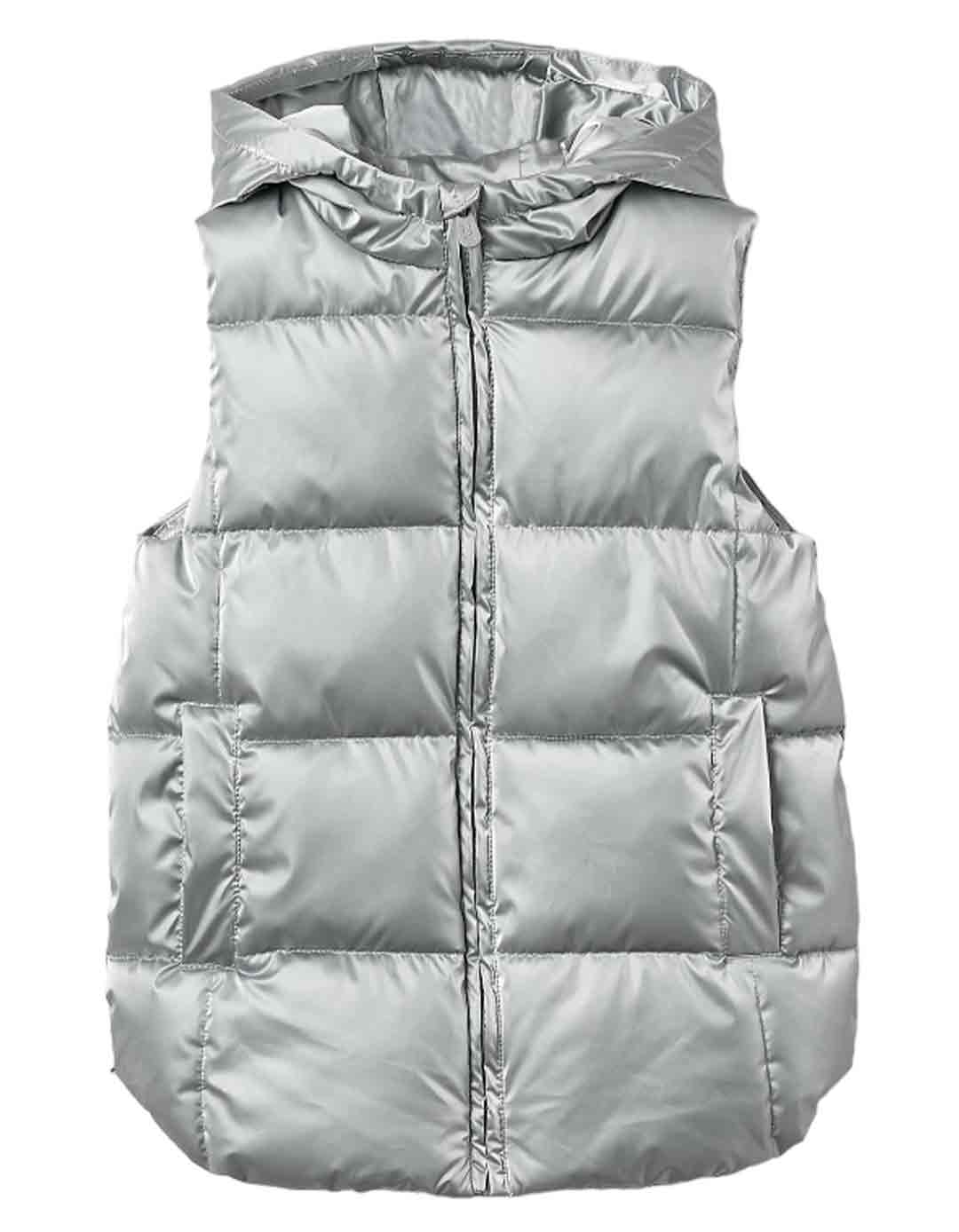 Zippy Αμάνικο Μπουφάν Κορίτσι Ασημί 4-14 Ετών Φθινόπωρο – Χειμώναςslim fit, 100% πολυεστέρας.