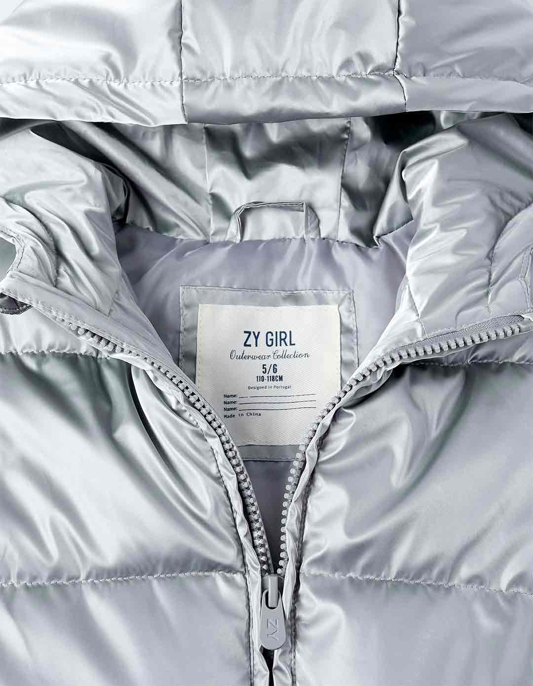 Αμάνικο μπουφάν κορίτσι ασημί Zippy Αμάνικο παιδικό μπουφάν ασημί για κορίτσι 4-14 ετών Zippy