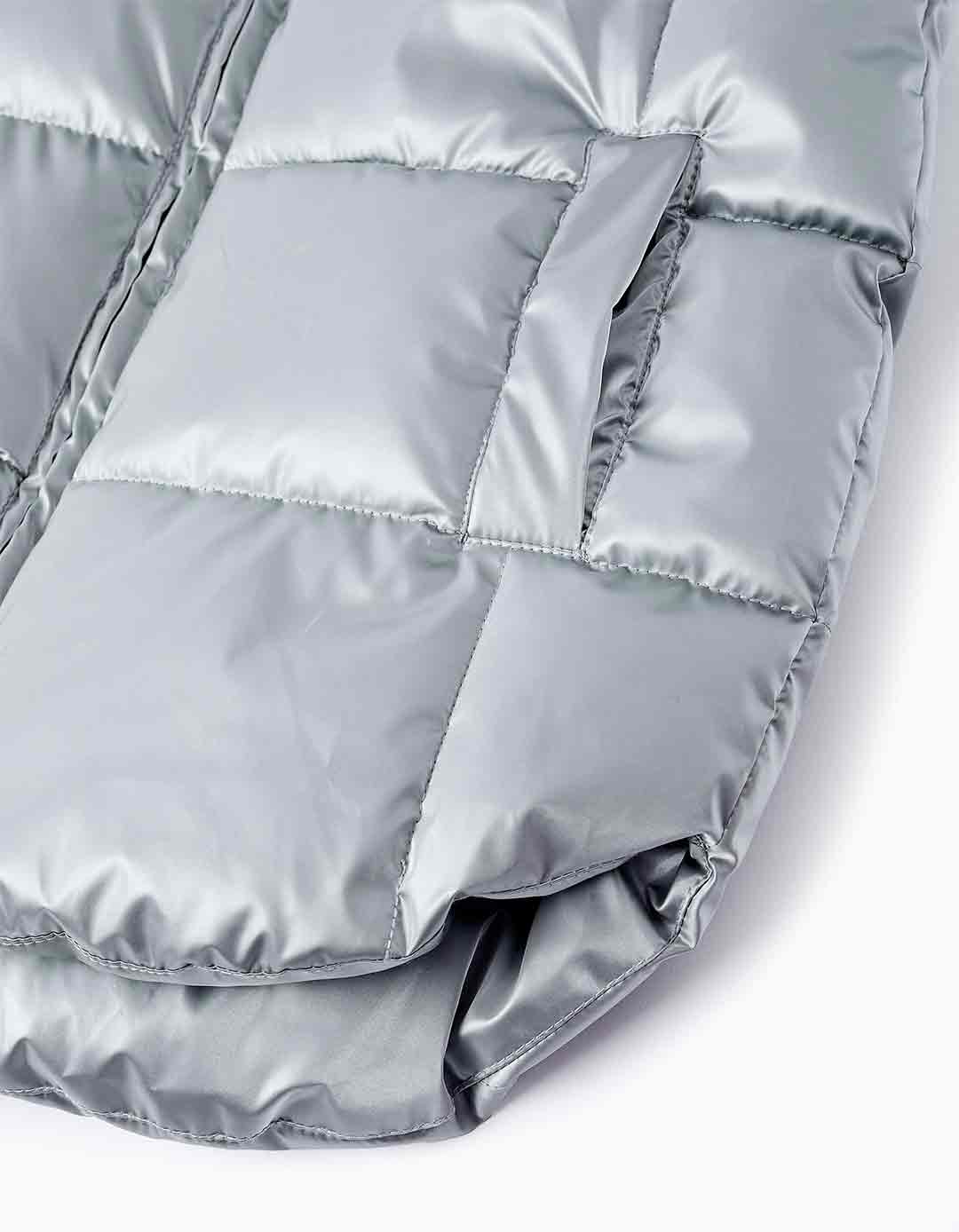 Αμάνικο μπουφάν κορίτσι ασημί Zippy Αμάνικο παιδικό μπουφάν ασημί για κορίτσι 4-14 ετών Zippy