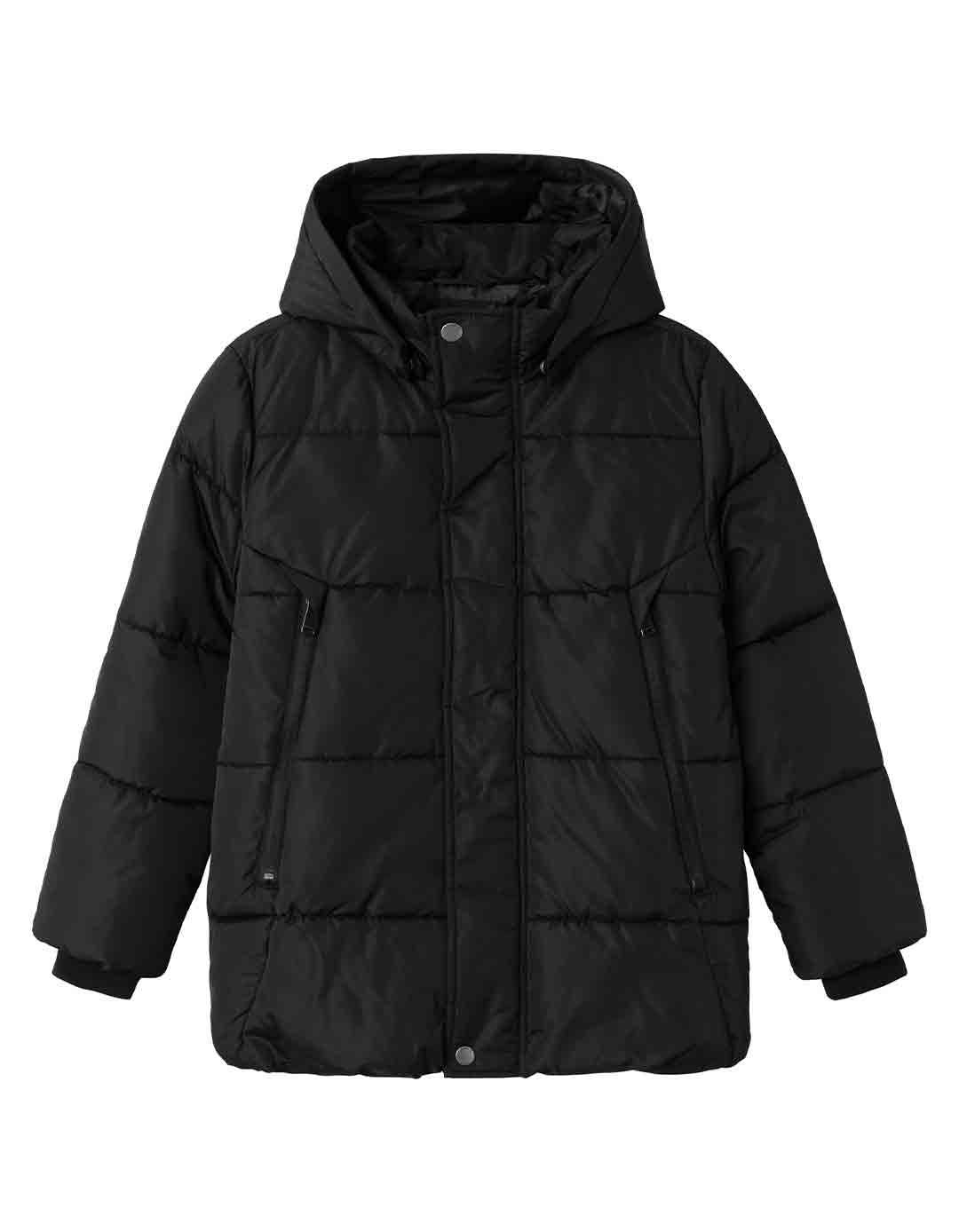 Παιδικό μπουφάν για αγόρι parka , μαύρο, Regular Fit, 100% πολυεστέρας.