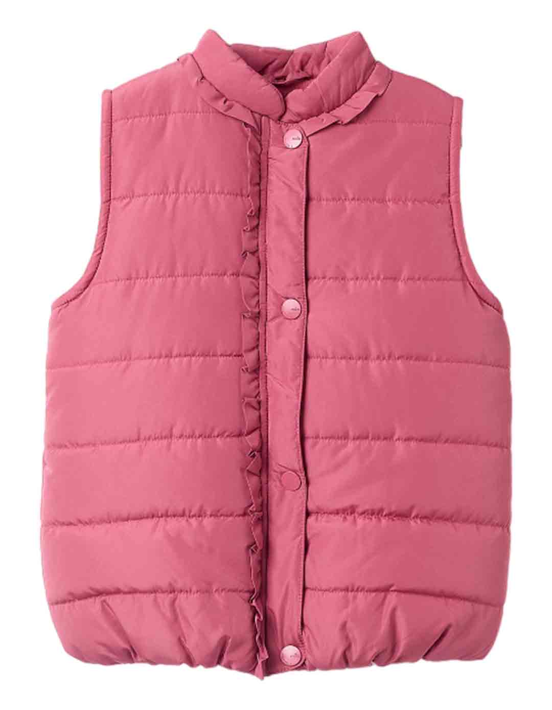 Παιδικό αμ΄άνικο μπουφάν  με επένδυση για κορίτσια, ροζ, slim fit, 100% πολυεστέρας.