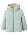 Παιδικό μπουφάν για κορίτσι με κουκούλα, μέντα, slim fit, 100% πολυεστέρας.